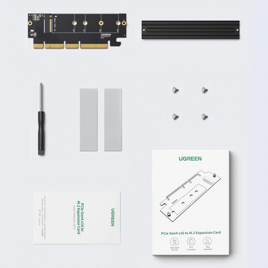 Ugreen adapteris PCIe 4.0 x1 / x4 / x8 / x16 to M.2 NVMe M-Key, UGREEN CM465, 30715, 6957303837151