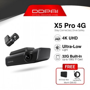 DDPAI 4K videoreģistrators GPS, 2 x kameras 4K / 1080p, 5GHz WiFi, 32GB, DDPAI X5 Pro 4K GPS