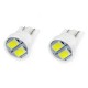 Лампочка светодиодная, 12В, 2xSMD 5730, T10 W5W, 2 шт., Amio 01295 LED CLASSIC