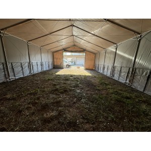 Vissezona tents angārs, nojume, garāža, noliktava, 8x16x3 m, Pvc 600 g/m 2, SFR