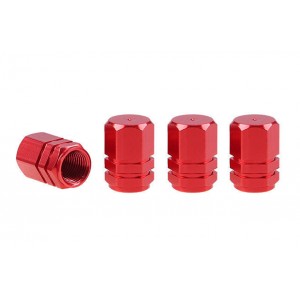 Riepas ventiļa micītes, 4gab., alumīnija, sarkanas, Amio 02238