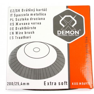 Trimmera disks ar metāla birsti bruģa tīrīšanai, 200mm / 25.4mm, M06971