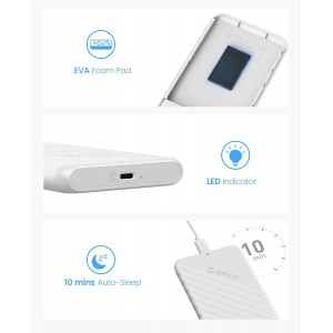 Orico SSD / Hdd diska korpus 2,5'', 5 Gbps, USB 3.0 Micro-B, balts, Orico 25PW1-U3-WH-EP