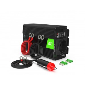 Strāva invertors, pārveidotājs, 12V, 230V 500W/1000W, Modified sine wave, Green Cell, INV03DE