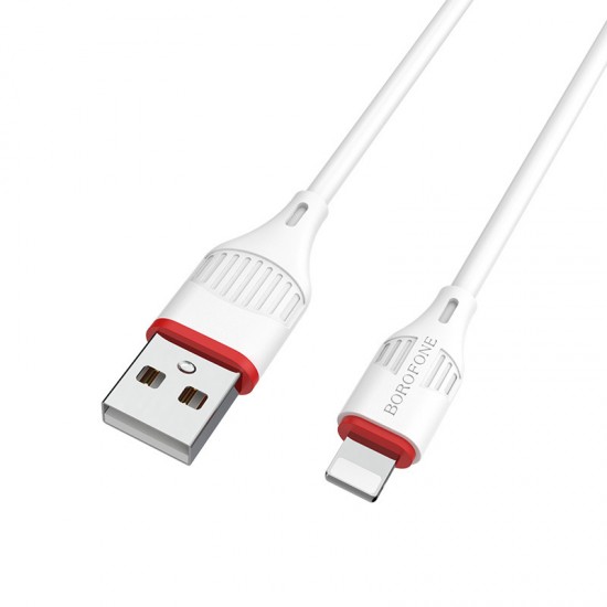 Kabelis USB uz Lightning, 2.4 A,1 m, balts, Borofone Cable BX17 Enjoy, KABAV1252