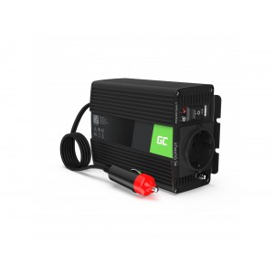 Инвертор тока, преобразователь, 12 В, 230 В, 150 Вт/300 Вт, модифицированная синусоидальная волна, Green Cell INV06