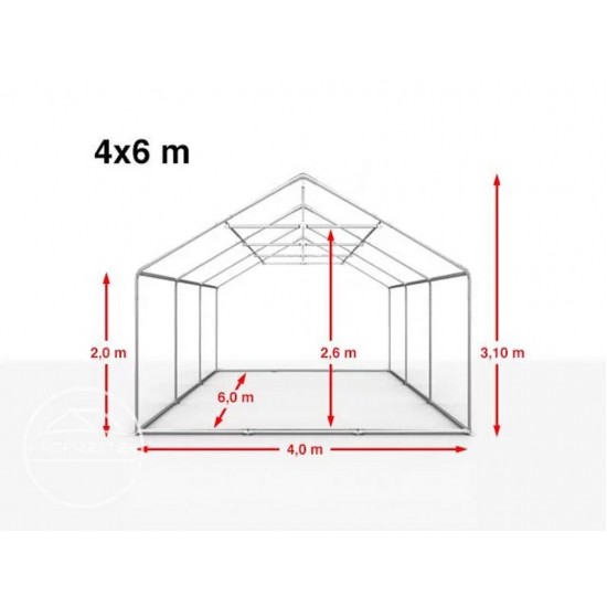 Vasaras telts. Uzglabāšanas telts.Noliktavas telts. 4x6x2, PE 300 g/m 2