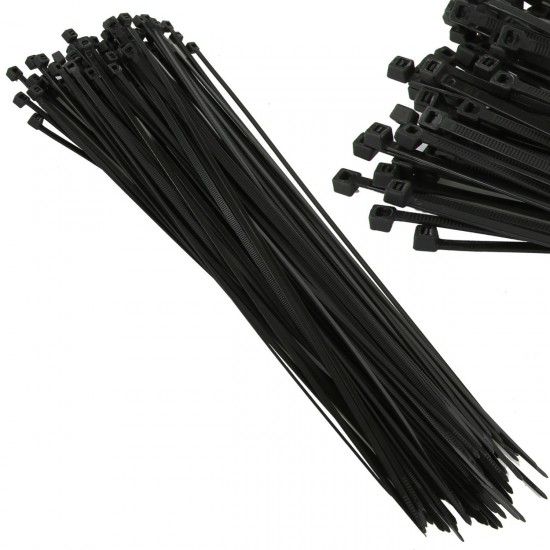 Пластиковые натяжители, кабельные стяжки, 100 шт., 7 x 400 мм, черные, M66586