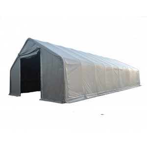 Всесезонная складская палатка, ангар 10х20х4/4,5 м, брезент ПВХ 650 г/м2, огнестойкость В1, серый, Титан