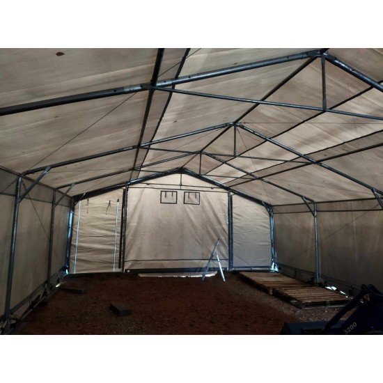 Vissezonas noliktavas telts, angārs, 4x8x3 m. Tents PVC 600 g/m 2, SFR.