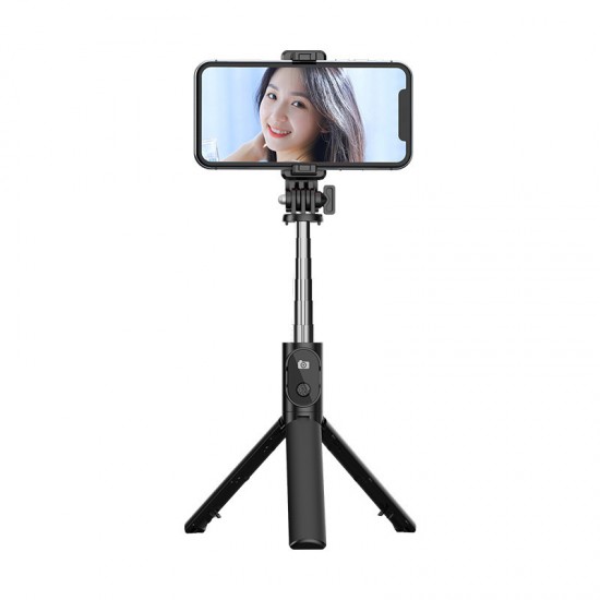 Telefona statīvs selfie stick mini, tripods ar pulti, P20S melns, UCH001174