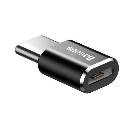 Adapteris Micro USB uz USB Type-C, Baseus CAMOTG-01, melns