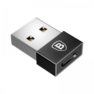 Adapteris Type-C uz USB, 2,4A, Baseus CATJQ-A01, melns