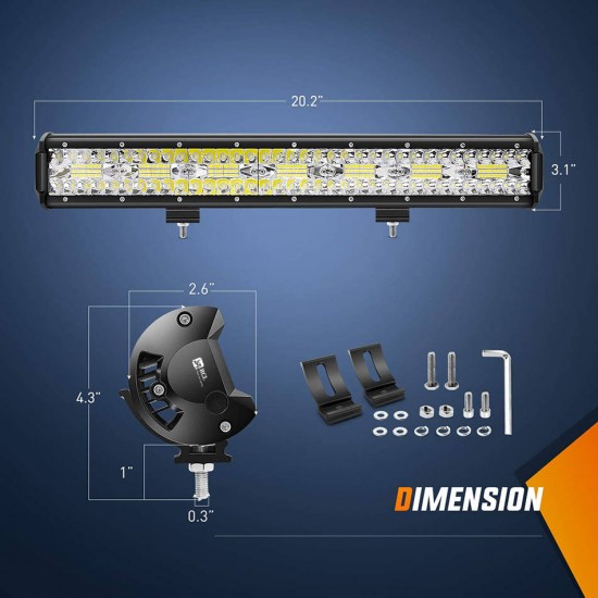 LED darba lukturis 51 cm, 12 / 24V, 420W, IP68, 12246