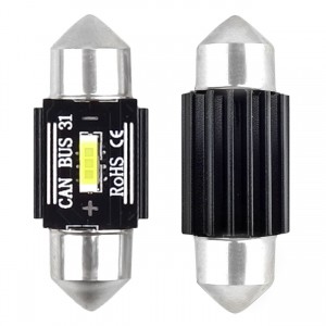 LED spuldze CANBUS 1860 1SMD, 12V/24V, 5600K, C5W C10W C3W, 31mm, balts, UltraBright Festoon, 2gab., Amio 02441