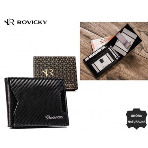 Кошелек мужской, кожаный, RFID, Rovicky R-RM-21-GCL-CF, черный