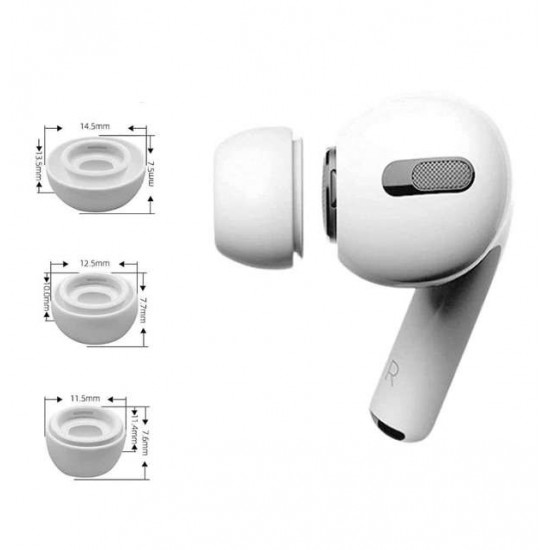 Силиконовые амбушюры, подушечки 3 шт. Apple AirPods Pro 1/2, белый, Tech Protect, 9589046924415