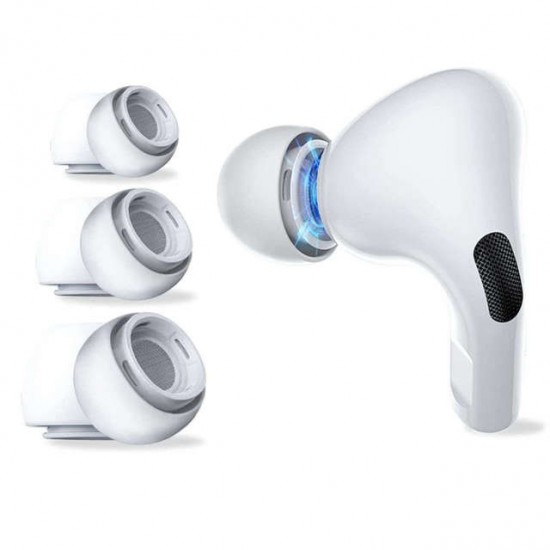 Силиконовые амбушюры, подушечки 3 шт. Apple AirPods Pro 1/2, белый, Tech Protect, 9589046924415