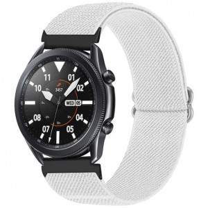 Universāla elastīga neilona pulksteņa siksniņa, aproce 20mm, balta, Alogy Nylon Smartwatch 15339X0, 5907765688281