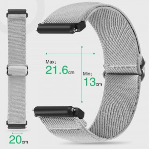 Универсальный эластичный нейлоновый ремешок для часов, браслет 20мм, серый, Alogy Nylon Smartwatch 15339X23, 5907765688298