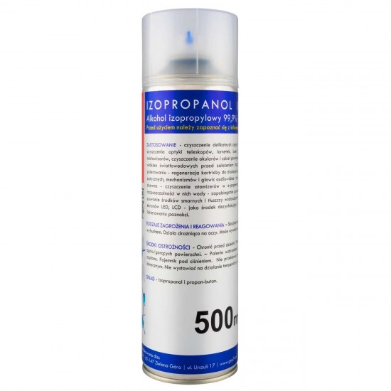 Gsg24 Изопропиловый спирт Изопропанол 99,9% isopropanol, аэрозоль 500 мл, IPA I-MAX Isopropyl alcohol Spray 500ML 5902578450049