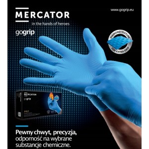 Nitrila cimdi Mercator GoGrip izmērs XXL, 100 gab, bez pūdera, melni, Mercator Medical Nitrile MER20313, 8859185203131