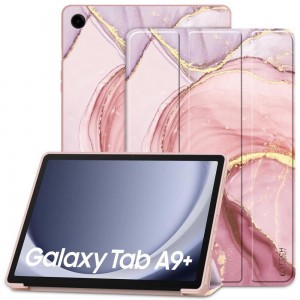 Maciņš priekš Samsung Galaxy Tab A9+ 11" X210 / X215 / X216, rozā marmors, Tech-Protect SmartCase, 9319456607833