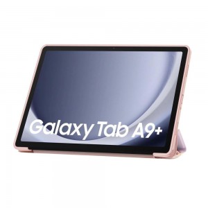 Maciņš priekš Samsung Galaxy Tab A9+ 11" X210 / X215 / X216, rozā marmors, Tech-Protect SmartCase, 9319456607833