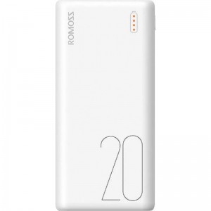 Romoss Simple 20 akumulators 20000 mAh, balts, Powerbank Romoss Simple 20, PSL20-101-1134, 6958377506684