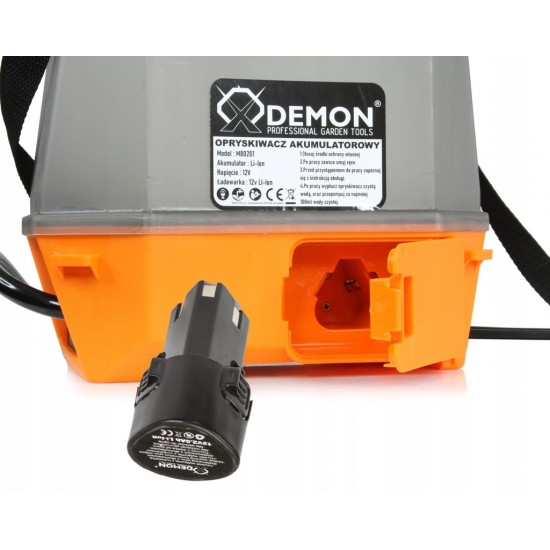 Elektriskais dārza smidzinātājs 5l ar akumulatoru 2.0Ah, 12V, Demon M80201