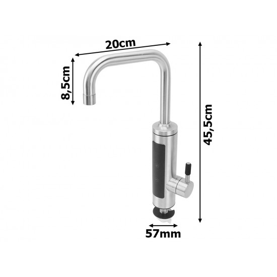 Ūdens krāns - elektriskais caurplūdes ūdens sildītājs 3kW, 220V, 30-60°C, LCD, 07218