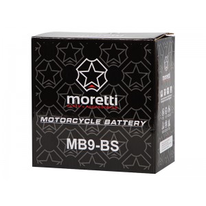 Motocikla akumulators 12V 9Ah, AGM, MB9-BS MORETTI