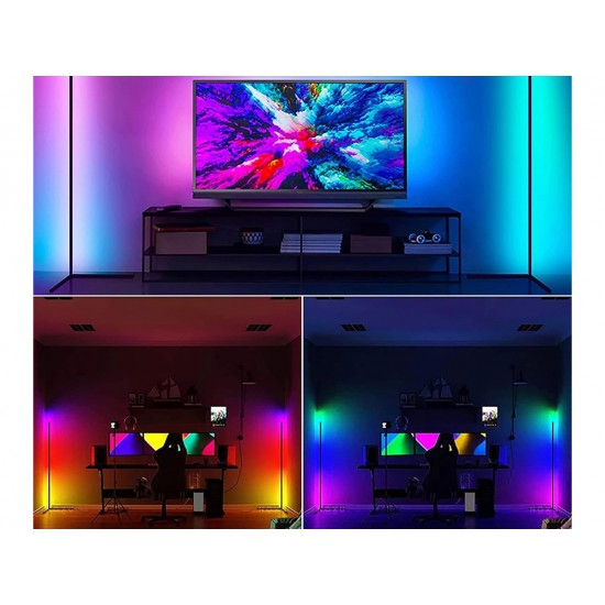 LED RGB grīdas lampa 1m, pults, Bluetooth, 12329