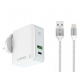 Ldnio sienas lādētājs LDNIO A4403C USB, USB-C 20W + USB-C - Lightning kabelis, 5905316142350