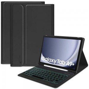 Tech-Protect SC Pen + Keyboard case maciņs ar tastatūru priekš Samsung Galaxy Tab A9+ 11" X210 / X215 / X216, melns, 9319456607888