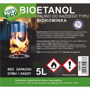 Gsg24 Bioetanols, BIO degviela biokamīnam 5L, 1009195, 5902578450773