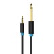 Audio kabelis 3.5 mm TRS vīriešu uz 6.35 mm vīriešu, 1.5m, melns, Vention BABBG, 6922794728271