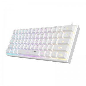 MageGee spēļu tastatūra ar vadu, RGB, balta, MageGee TS91, 6971969720374