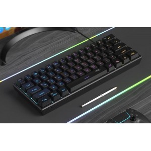 MageGee spēļu tastatūra ar vadu, RGB, melna, MageGee TS91, 6971969720299