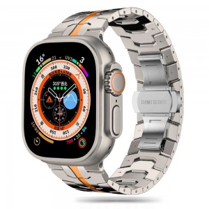 Tech-Protect nerūsējoša tērauda siksniņa priekš Apple Watch 4 / 5 / 6 / 7 / 8 / 9 / SE / Ultra 1 / 2 (42/44/45/49 mm), Titanium Orange, 5906203697311