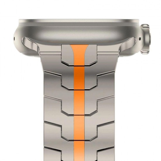 Tech-Protect nerūsējoša tērauda siksniņa priekš Apple Watch 4 / 5 / 6 / 7 / 8 / 9 / SE / Ultra 1 / 2 (42/44/45/49 mm), Titanium Orange, 5906203697311