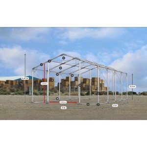 Vissezonas noliktavas telts, angārs, 5x8x2.5 m. Tents PVC 600 g/m 2, SFR.