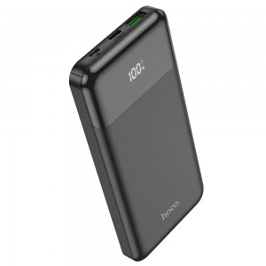 Hoco akumulators 10000mAh, PD QC3.0 3A 20W, 3A 1 x USB-A, 1x USB-C, melns, Powerbank HOCO  J102, 6931474783608