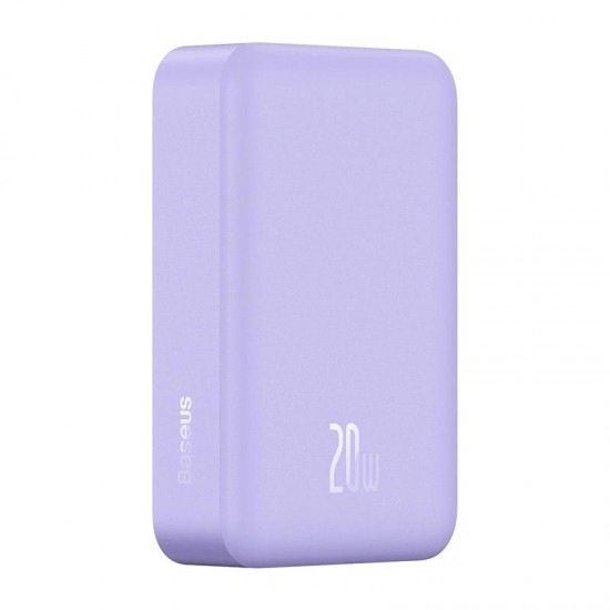 Baseus akumulators 20000mAh, USB-C 20W MagSafe, violets, Powerbank Baseus Magnetic Mini PPCX150005, 6932172628819 (Atvērts iepakojums, pilna komplektācija, nav lietots.)