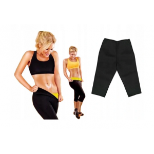 Фитнес-шорты брюки с термоэффектом для похудения, черные, L