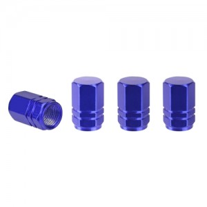 Riepas ventiļa micītes, 4gab., alumīnija, zilas, Amio 02239