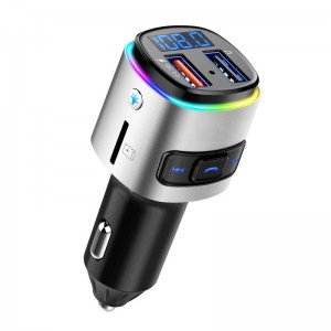 Автомобильный FM-модулятор с RGB-подсветкой, Bluetooth, microSD, USB, 5V 1A, 12 / 24V, QC 3.0