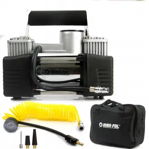Kompresors bumbiņu/matraču piepūšanai. 2 cilindri, 12V, 240W, 1.5 bar 60L/min, Mar-Pol M82004