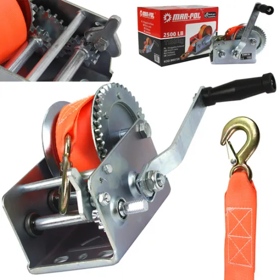 Ручная лебедка 1133 кг с ремнем, 2500 фунтов, 10 м, M80726