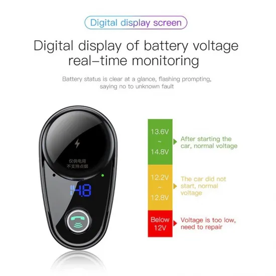 Baseus FM transmitter for car 2x USB, Bluetooth - Black